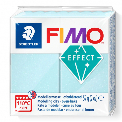 Fimo Effect Knete - Edelsteinfarbe eiskristallblau, Modelliermasse 56g